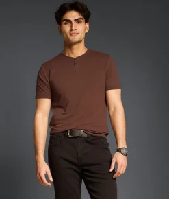 Tops | Outpost Makers Snap Henley Burgundy