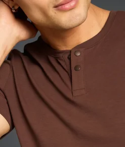 Tops | Outpost Makers Snap Henley Burgundy