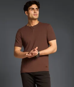 Tops | Outpost Makers Snap Henley Burgundy