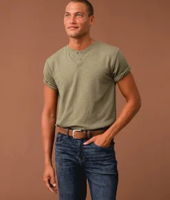 Tops | Outpost Makers Snap Henley Vetiver