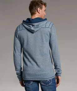 BKE Snap Henley Hoodie Legion Blue Sale