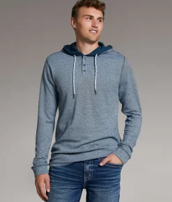 BKE Snap Henley Hoodie Legion Blue Sale