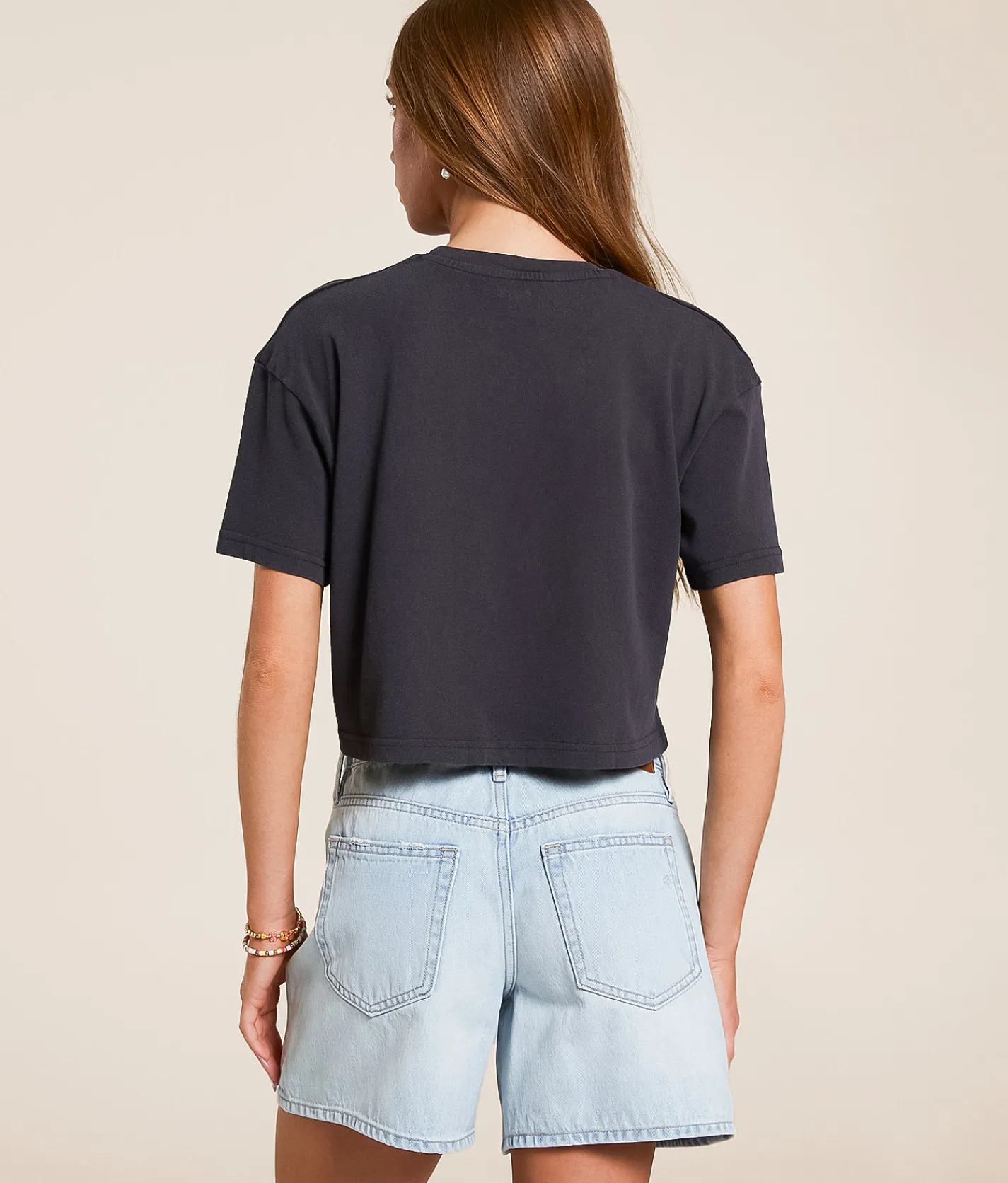 Tops | Hurley Society Islands Cropped T-Shirt Off Black