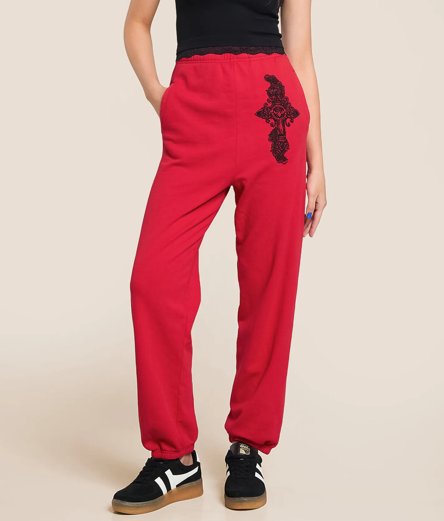 Bottoms | Affliction Sodality Jogger Red Reactive