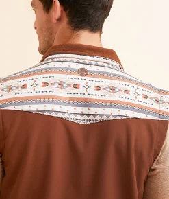 Coats & Jackets | Hooey Softshell Aztec Vest Cream Rust