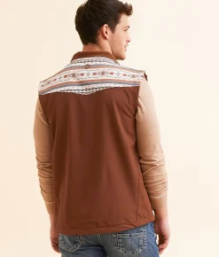 Coats & Jackets | Hooey Softshell Aztec Vest Cream Rust