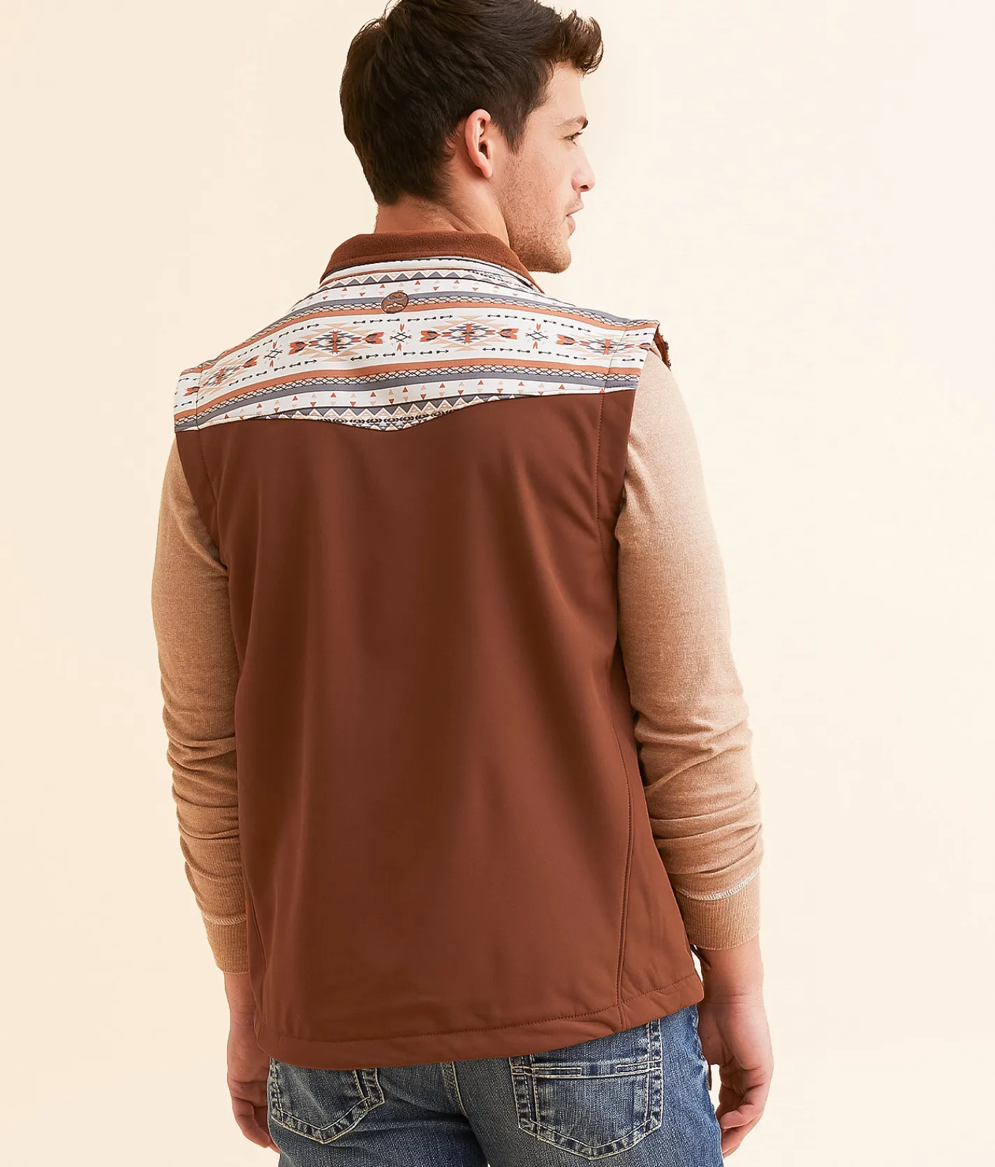 Coats & Jackets | Hooey Softshell Aztec Vest Cream Rust