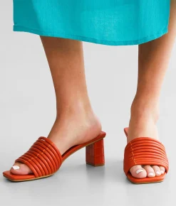 Shoes | Mia Sofya Heeled Sandal Orange