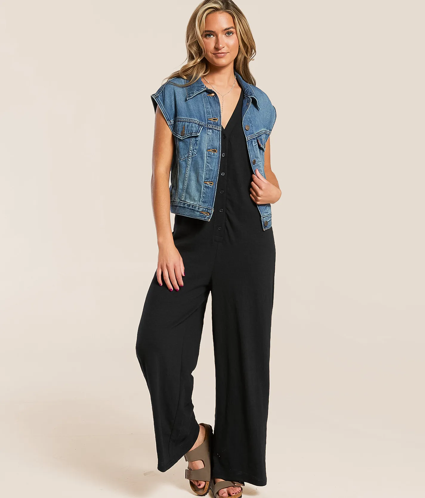 Rompers & Jumpsuits | Z Supply Solace Wide Leg Jumpsuit Black