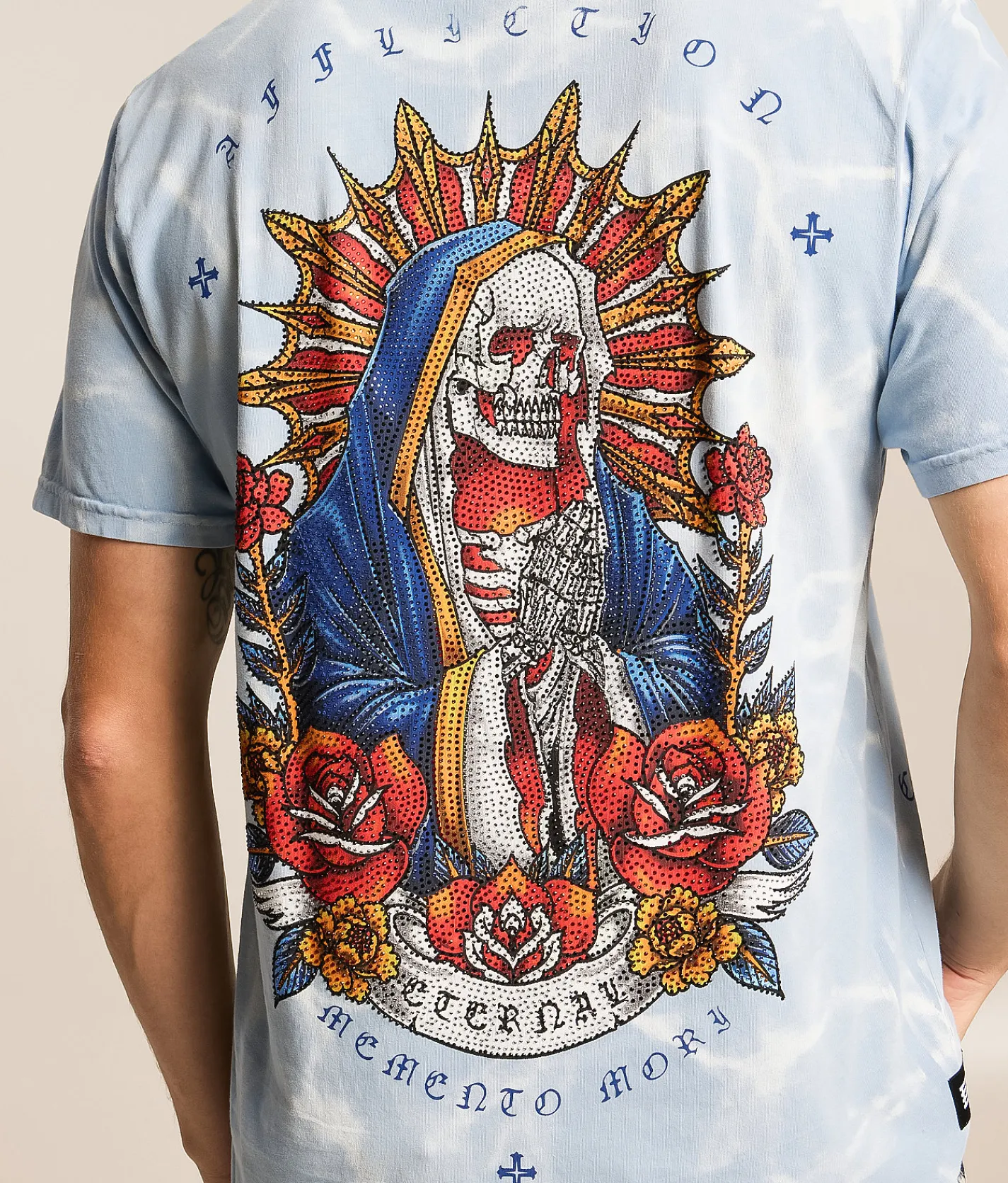 Affliction Solemn Prayer T-Shirt Dream Blue Clearance