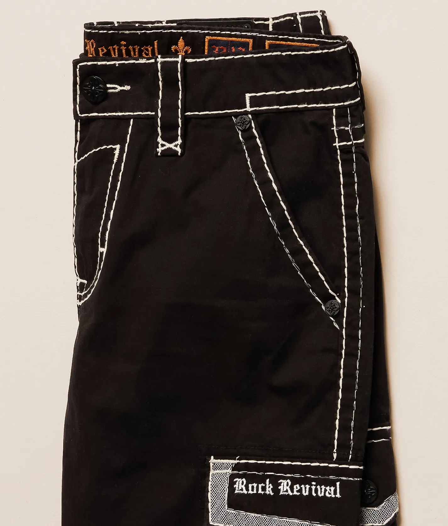 Rock Revival Solid Cargo Short Black Outlet