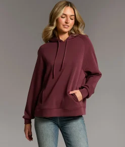 Tops | BKE Solid Hoodie Wine