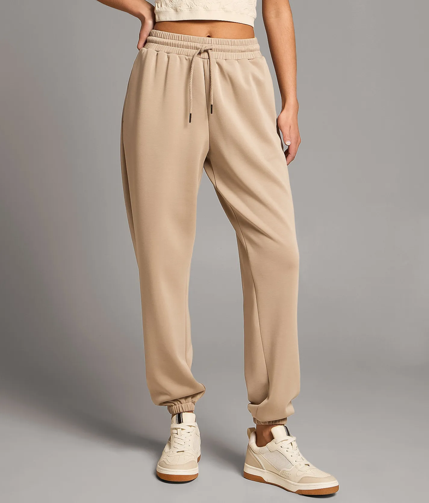 Bottoms | BKE Solid Knit Jogger Cobblestone