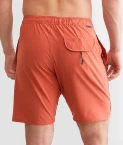 Vissla Solid Sets Stretch Swim Trunks Stone Blue