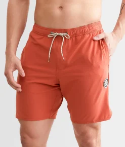Vissla Solid Sets Stretch Swim Trunks Stone Blue