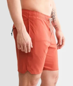 Vissla Solid Sets Stretch Swim Trunks Stone Blue