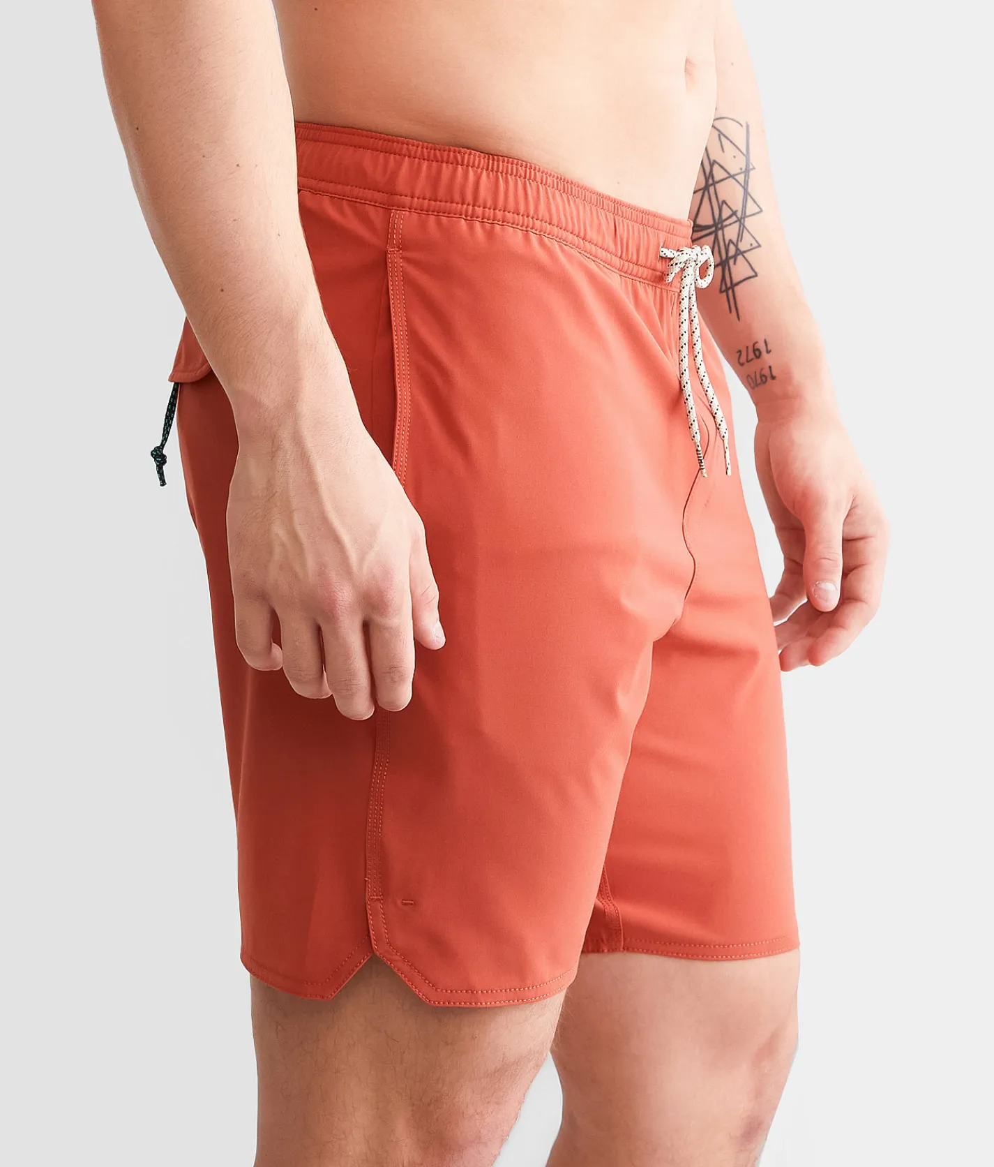 Vissla Solid Sets Stretch Swim Trunks Stone Blue