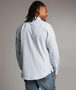 BKE Solid Standard Shirt White Light Blue New