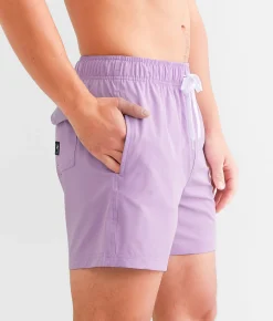Bottoms|Swimwear | Maven Co-op Solid Stretch Swim Trunks Lavender