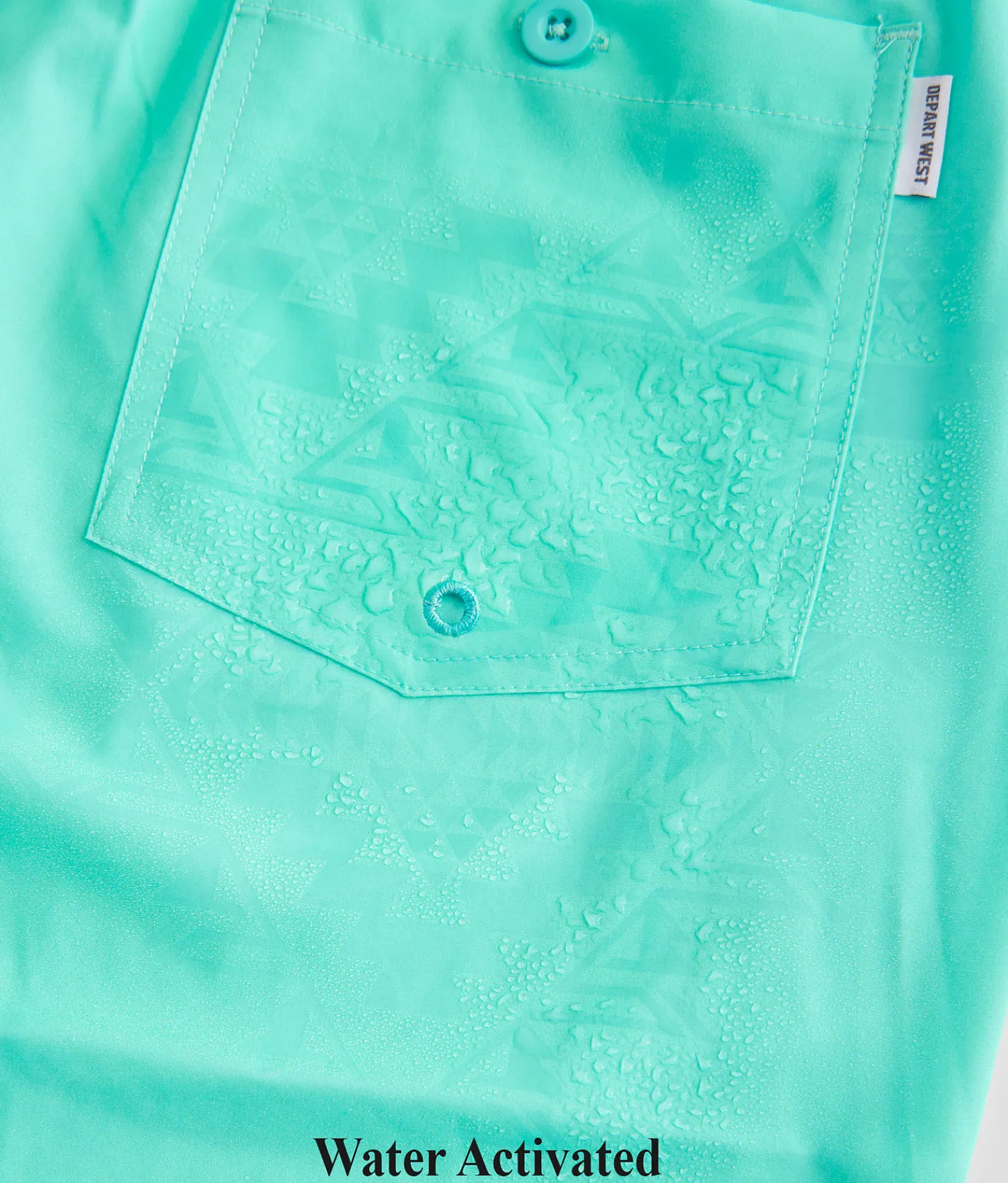 Bottoms|Swimwear | Departwest Solid Stretch Swim Trunks Bright Teal