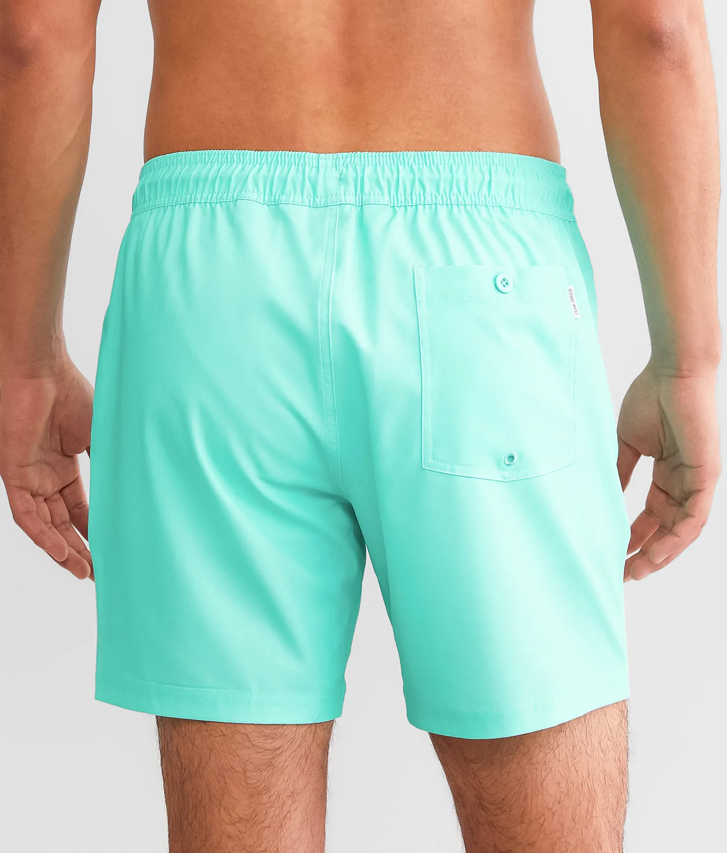 Bottoms|Swimwear | Departwest Solid Stretch Swim Trunks Bright Teal
