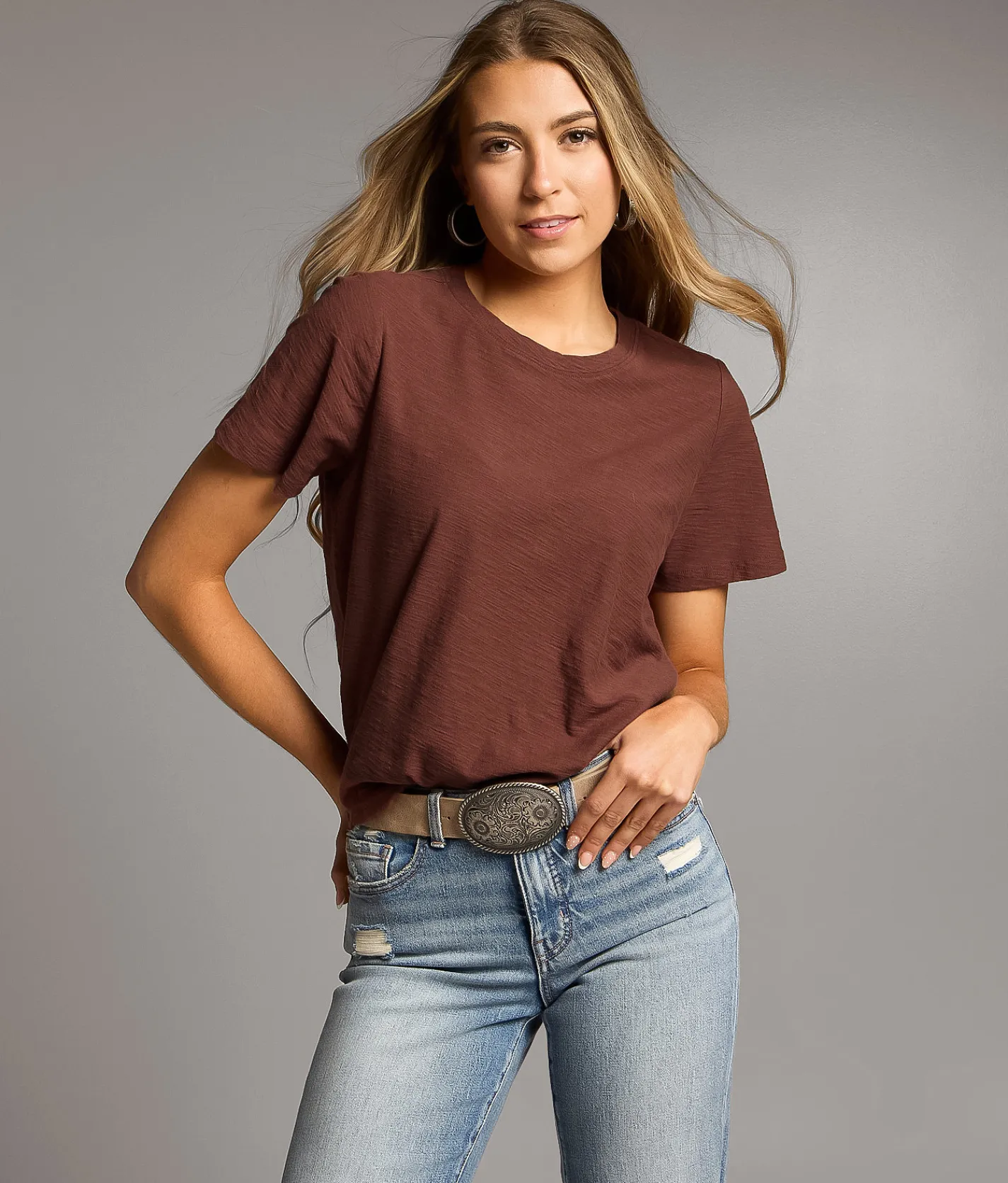 Tops | BKE Solid T-Shirt Marron
