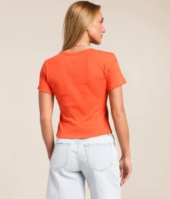 Hurley Solstice Baby Cropped T-Shirt Cherry Tomato Clearance