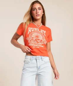 Hurley Solstice Baby Cropped T-Shirt Cherry Tomato Clearance