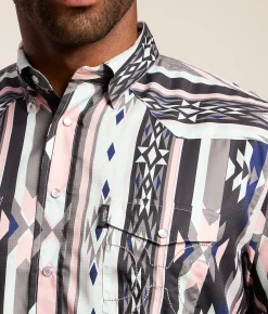 Hooey Sol Western Performance Shirt Pink Aztec Sale