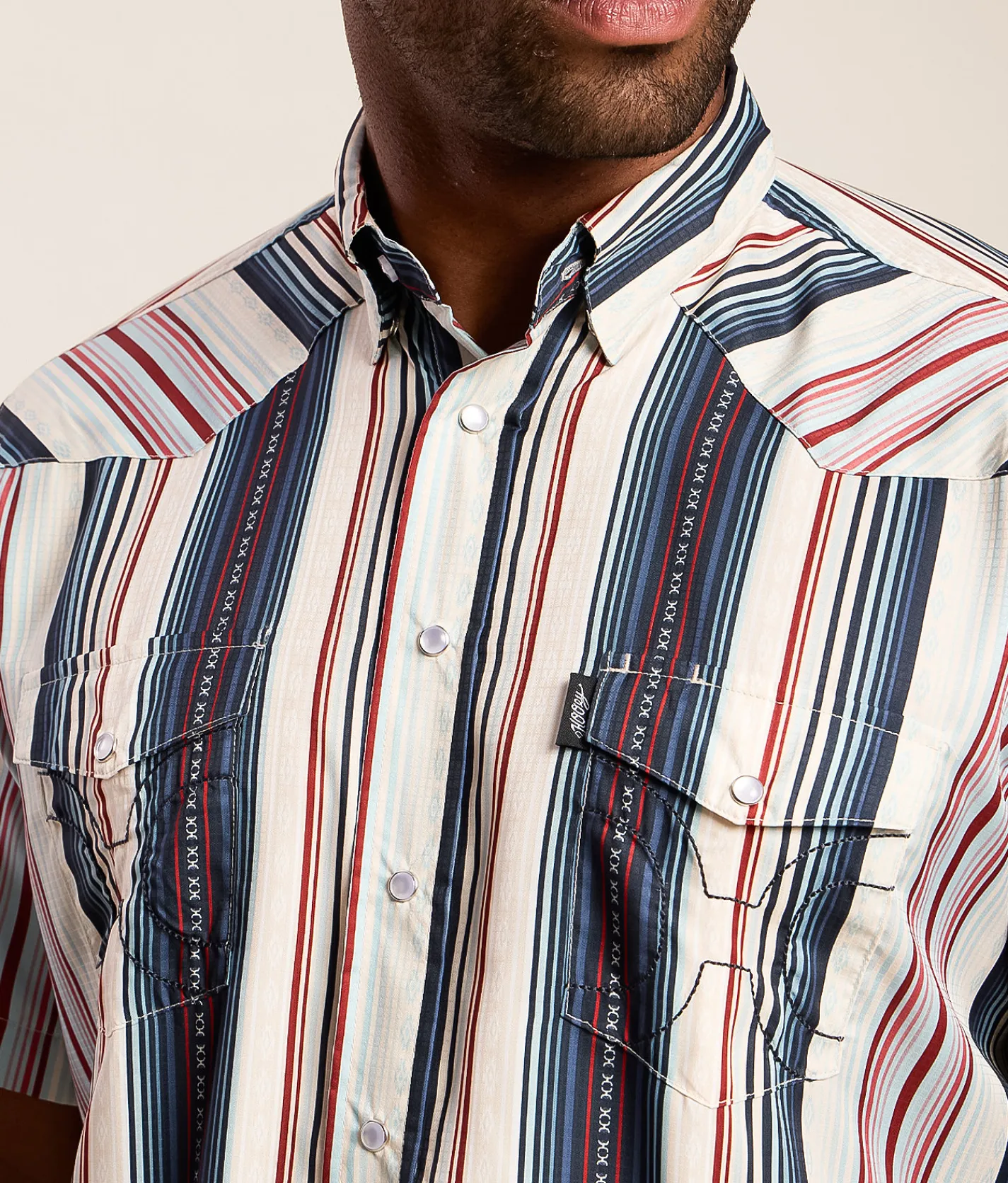 Tops | Hooey Sol Western Performance Shirt Navy Stripe