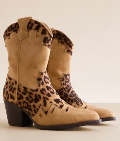 Shoes | Mia Sonni Leopard Western Ankle Boot Tan Leopard
