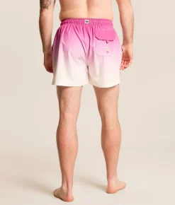 Bottoms|Swimwear | Sunset x Vine Sonny Dip Dye Stretch Swim Trunks Pink