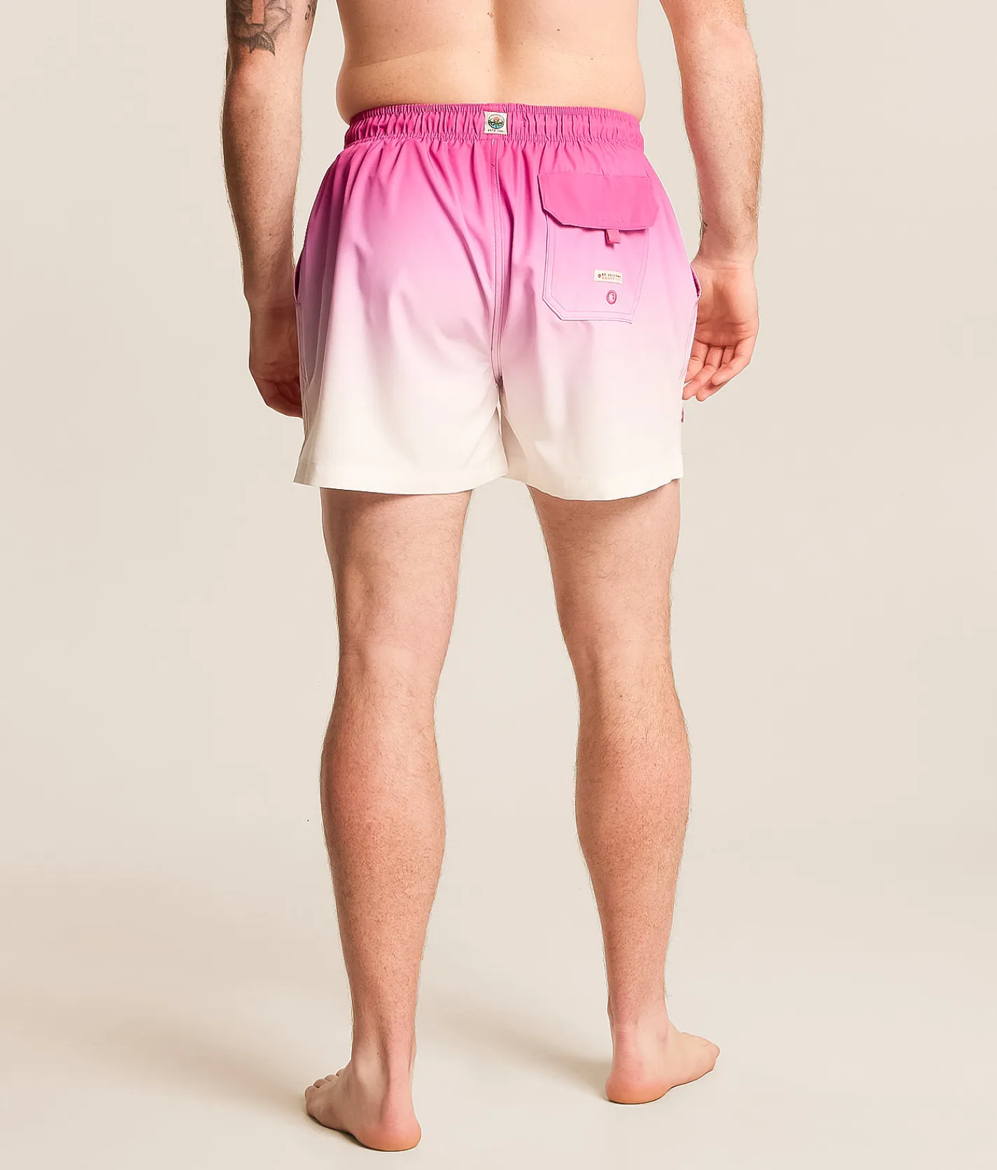 Bottoms|Swimwear | Sunset x Vine Sonny Dip Dye Stretch Swim Trunks Pink