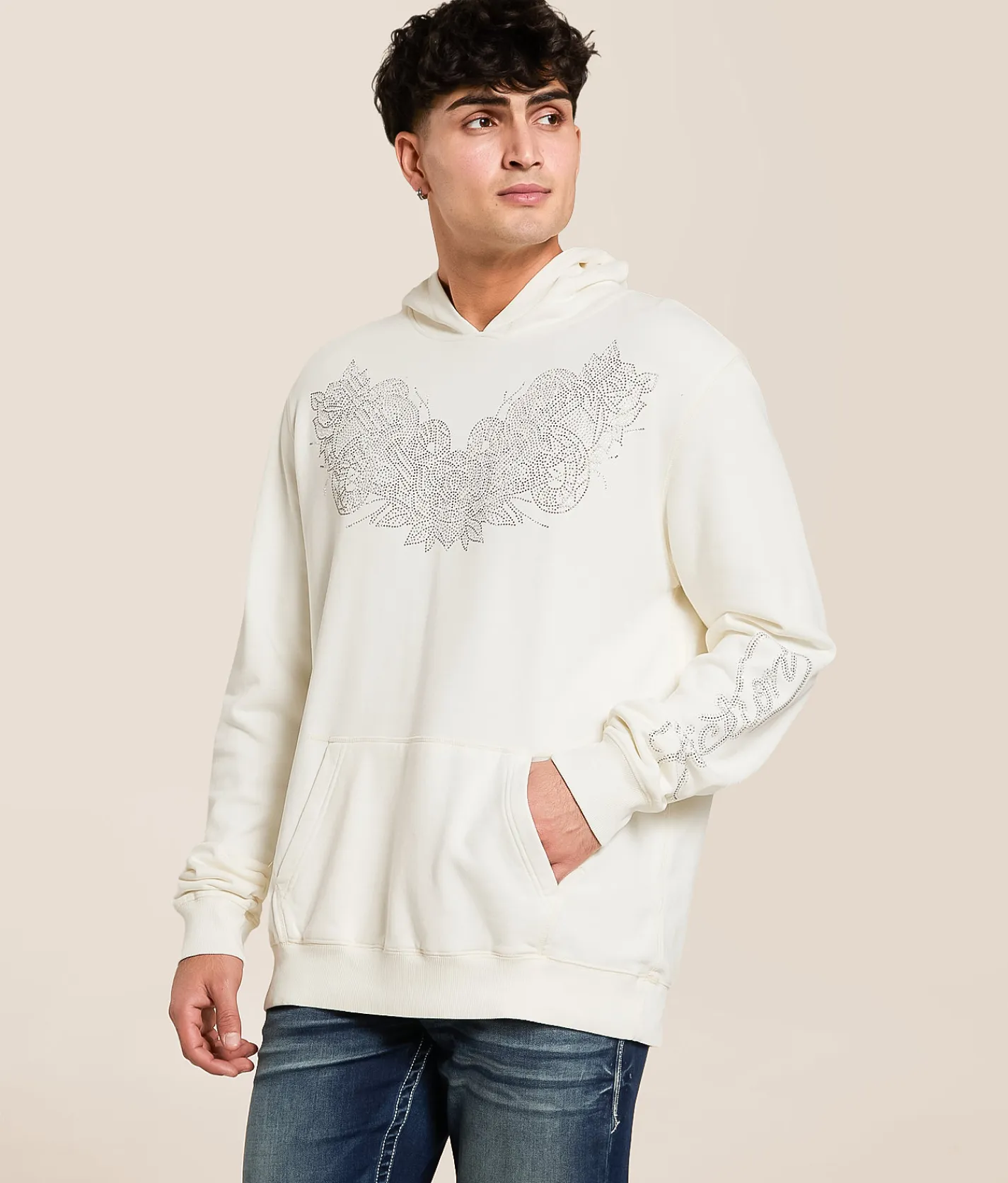 Affliction Southern Ritual Hooded Sweatshirt Antique White