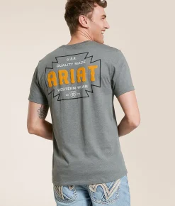 Tops|Graphic T-Shirts | Ariat Southwest Cross Badge T-Shirt Castor Grey