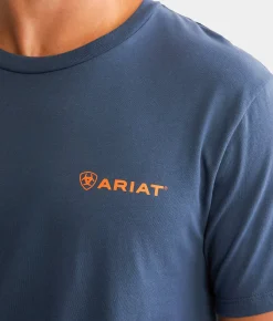 Ariat Southwest Cross Road T-Shirt Blue Dusk Discount