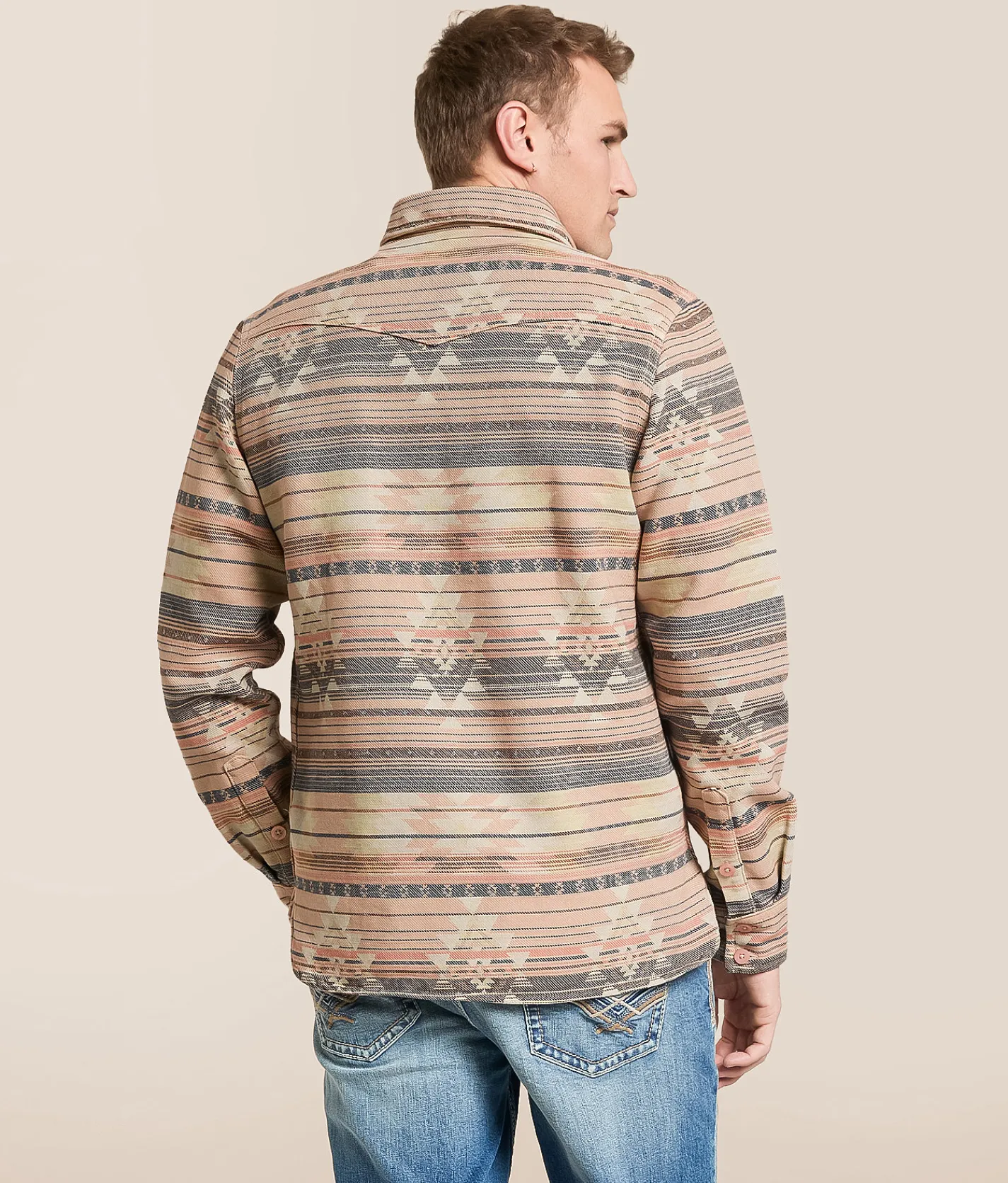 Tops | MEK Southwestern Flannel Shirt Khaki