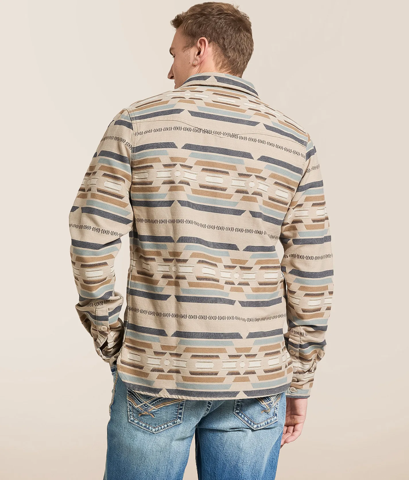 MEK Southwestern Flannel Shirt Khaki Sale
