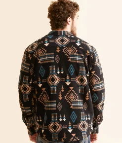 Departwest Southwestern Fleece Shacket Black Best