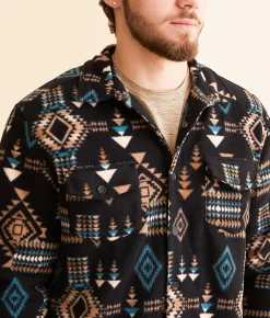 Departwest Southwestern Fleece Shacket Black Best