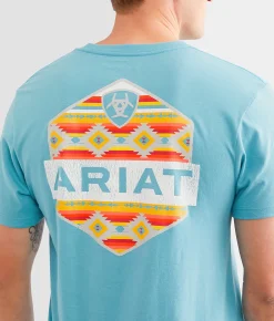 Graphic T-Shirts | Ariat Southwestern Hex Bar T-Shirt Reef Waters