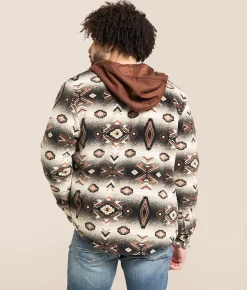 Departwest Southwestern Hooded Shacket Cream Hot
