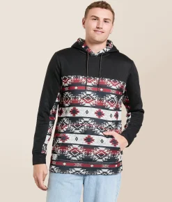 Tops | Departwest Southwestern Hooded Sweatshirt Black