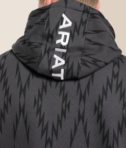 Tops | Ariat Southwestern Pieced Hooded Sweatshirt Phantom