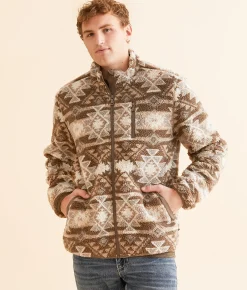 Departwest Southwestern Polar Fleece Jacket Brown Sale