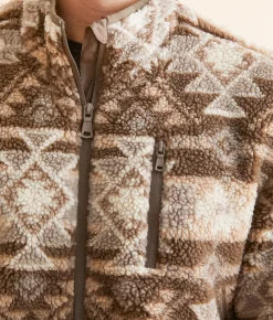Departwest Southwestern Polar Fleece Jacket Brown Sale