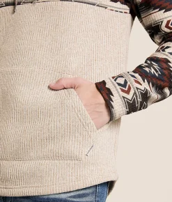 Departwest Southwestern Print Hooded Sweatshirt Cherry Mahogany Sale
