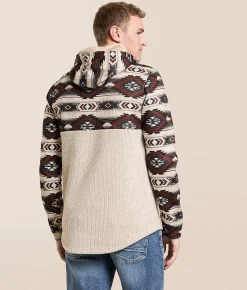 Departwest Southwestern Print Hooded Sweatshirt Cherry Mahogany Sale