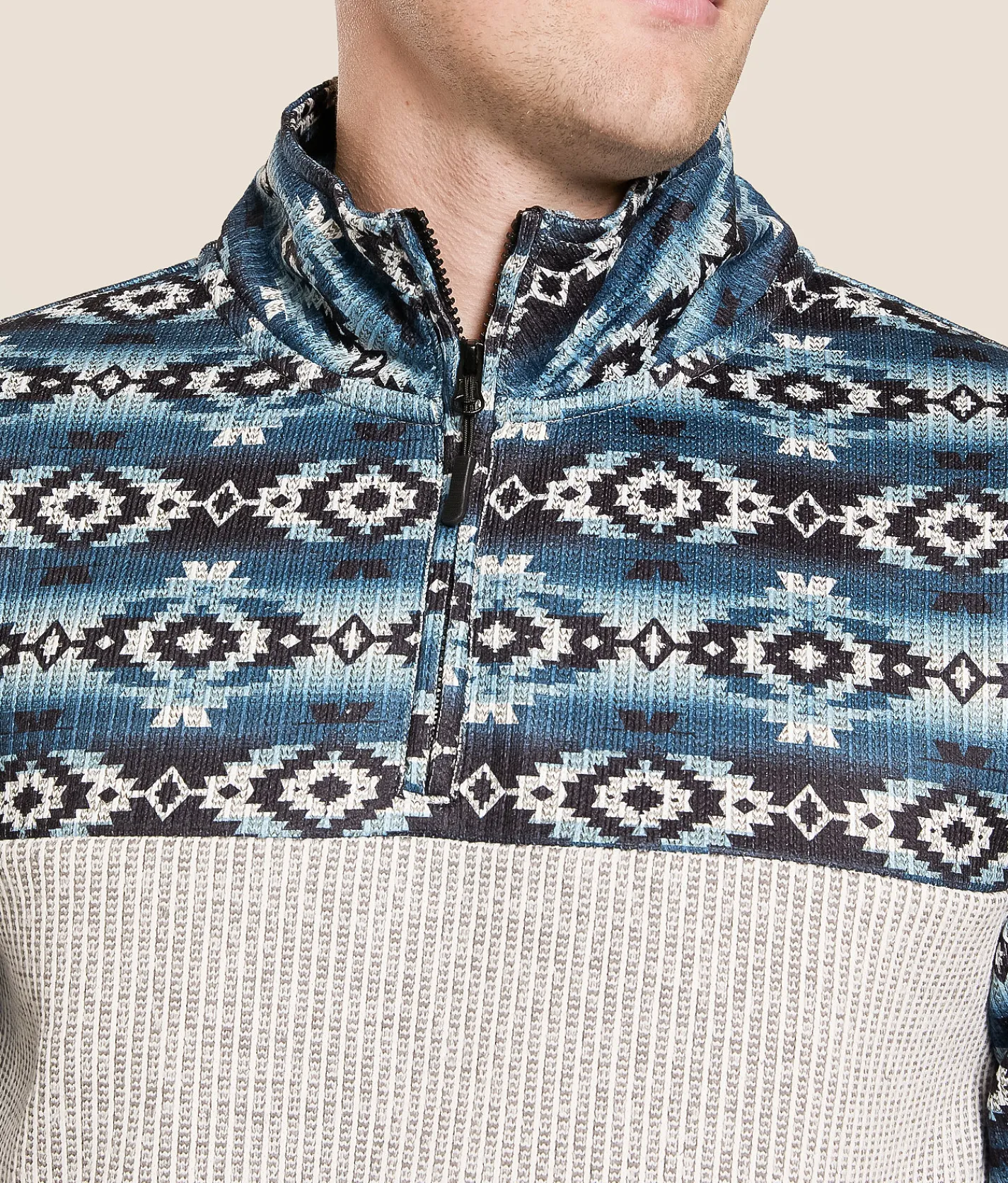 Tops | Departwest Southwestern Quarter Zip Pullover Stargazer