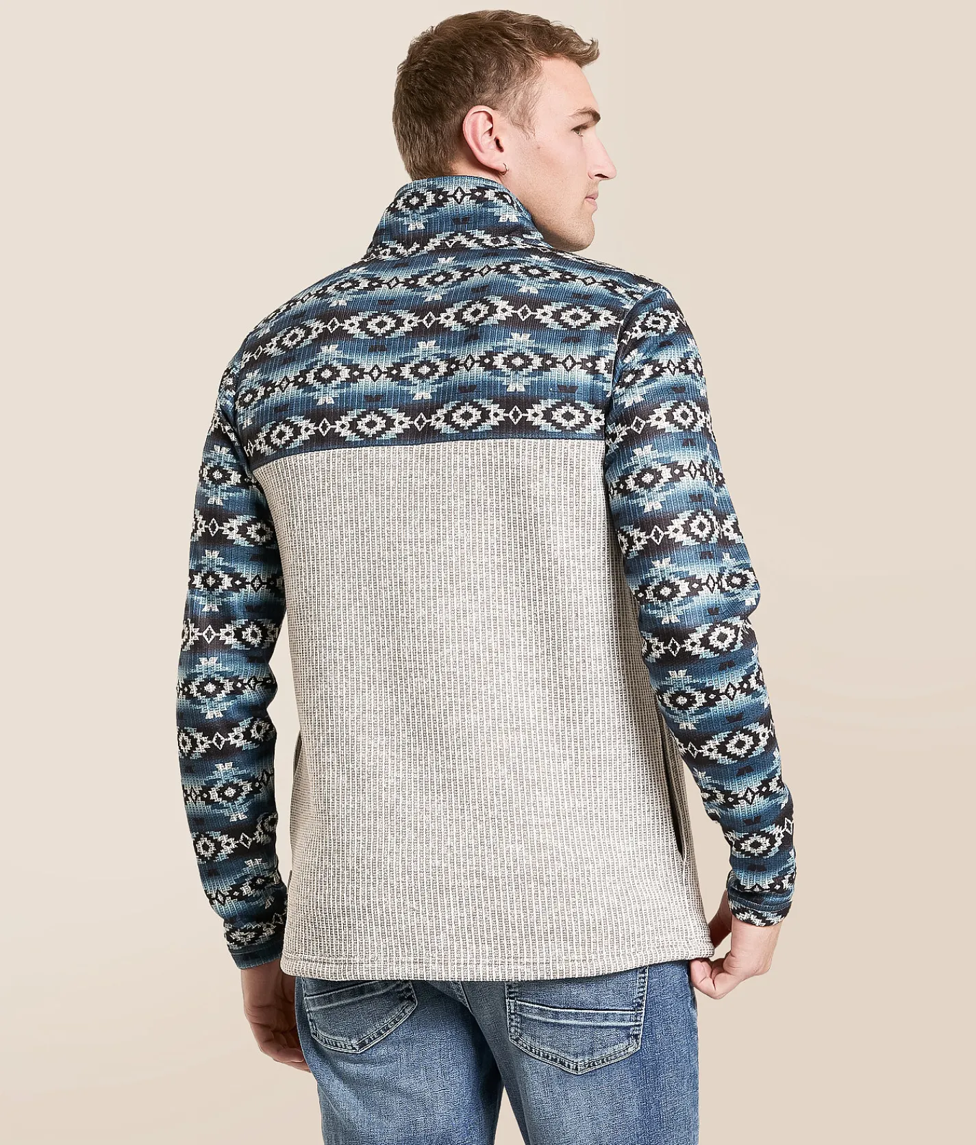 Tops | Departwest Southwestern Quarter Zip Pullover Stargazer